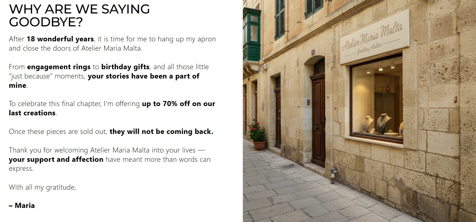 ATelier maria malta scam