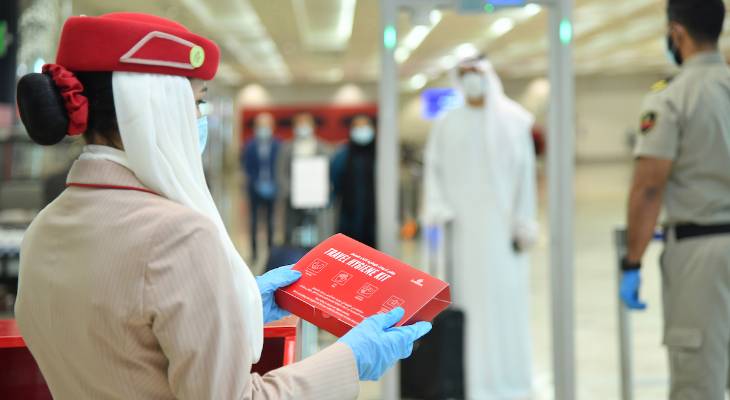 Emirates has introduced complimentary hygiene kits to be given to every passenger upon check in at Dubai International Airport and on flights to Dubai