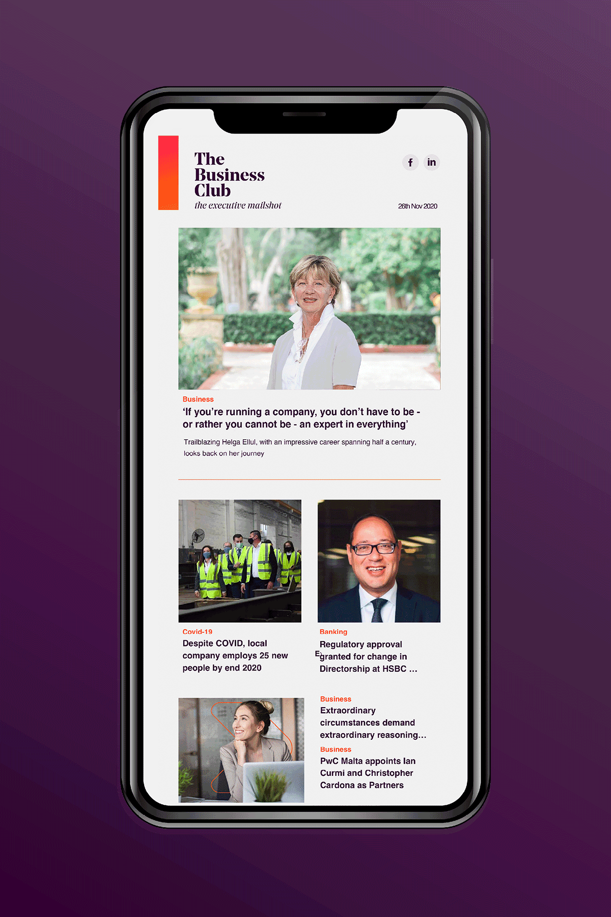 The Business Club will be published every Thursday providing the latest in corporate business updates, business news on appointments and company annou